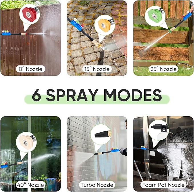 DUMOS Electric Pressure Washer, High Pressure Cleaning Machine with Foam Cannon, 2.0 GPM Power Washer with 5 Quick Connect Nozzles for Fences Decks Patios