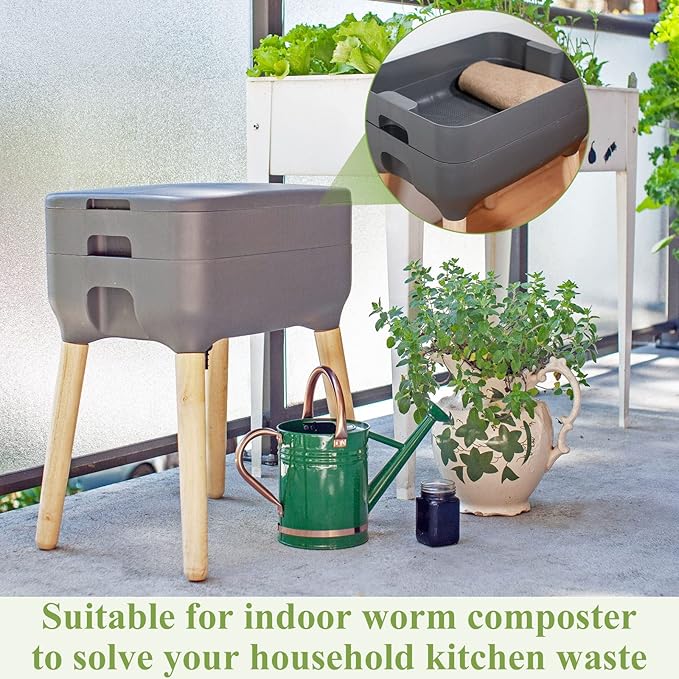 Zubebe 4 Pcs 2 ft x 2ft Worm Blanket Farm Kit Worm Bin Blanket Worms for Composting Fits Many Bin Bag for Keeping Worms Dark Moist Warm Outdoor Garden Compost Bin Farm Compost Factory