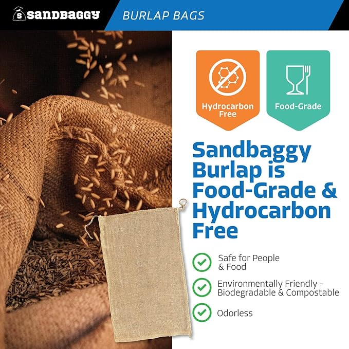 Burlap Bags 22" x 36" - Great for Planting/Gardening - Kids Sack Bag - Plant Covers - Sacks Burlap by Sandbaggy - Food Grade (Pack of 500)