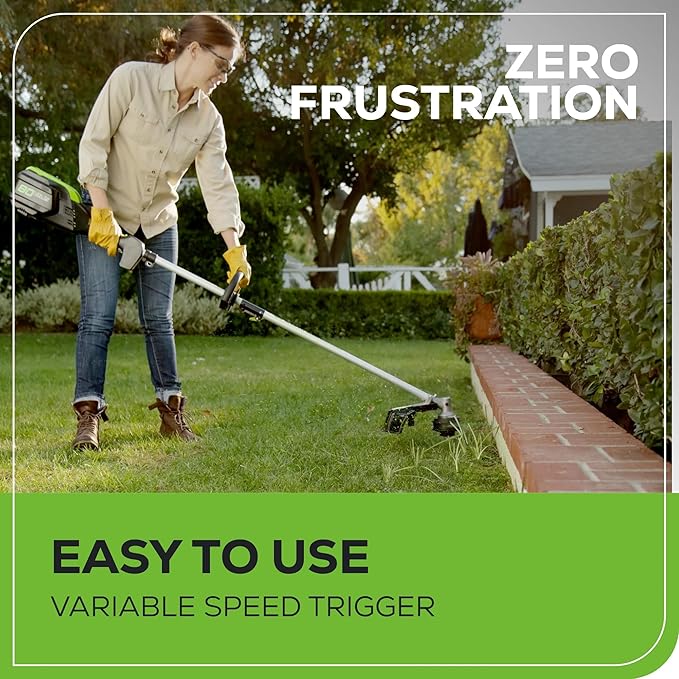 Greenworks PRO 16-Inch 80V Cordless String Trimmer, Battery Not Included ST80L00, Multicolor