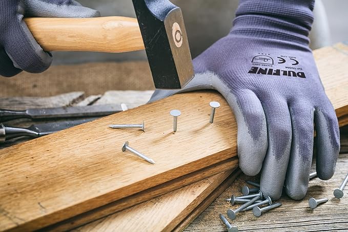 Safety Work Gloves PU Coated-12 Pairs,Grey Seamless Knit Glove with Polyurethane Coated Smooth Grip on Palm & Fingers, for Men and Women, Ideal for General Duty Work (Extra Large)