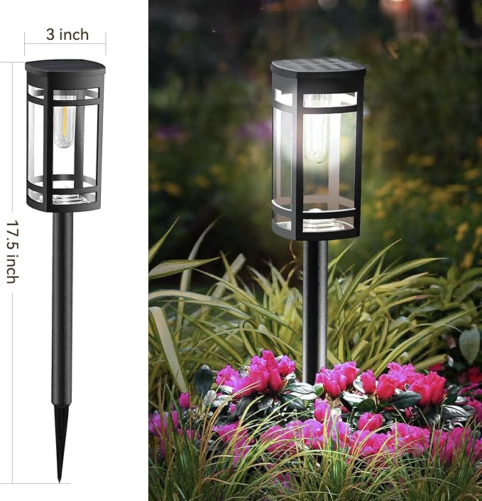 EXCMARK 8 Pack Solar Lights Outdoor Waterproof for Garden Pathway Walkway Driveway Yard Lawn Decorative Landscape Lighting. (Cool White Light, 8)