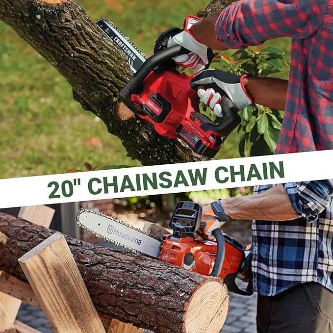20 Inch Chainsaw Chain 80 Drive Links .325" Pitch .050" Gauge Compatible with Fits Husqvarna450 Rancher,4435E,440E,445E,450E,Jonsered CS2252 MAKITA EA5600F Craftsman S205 and More (4Pack)