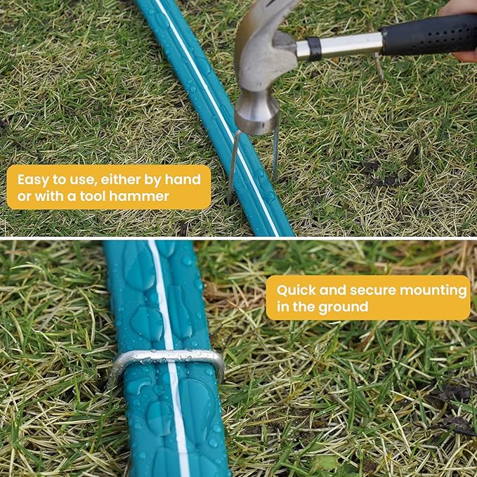 LINEX Sprinkler Soaker Hose 75 ft 2 pack for Garden Lawn Watering Hose with Stakes