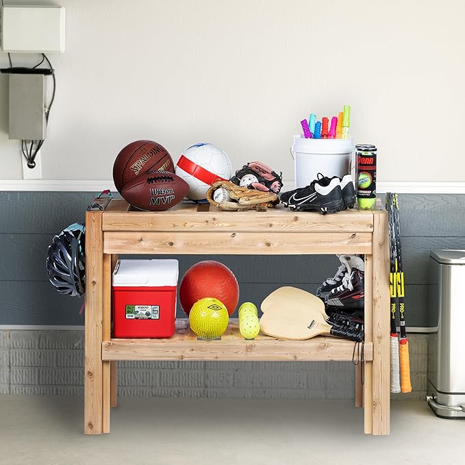 Greenes Fence Cedar Adjustable Storage Shelves, 44 in. x 16 in. x 30 in. - Made in USA with North American Cedar