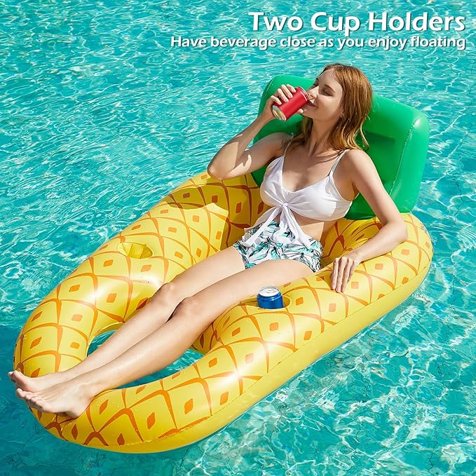Jasonwell Inflatable Pool Float Adult - Pool Floaties Lounger Floats Raft Floating Chair Water Floaty for Swimming Pool Lake Lounge Float with Cup Holders Beach Pool Party Toys for Adults