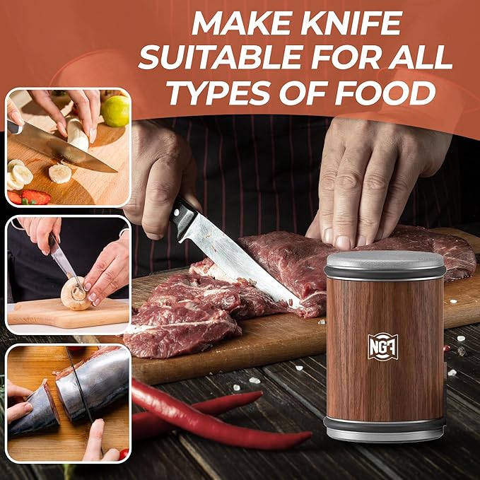 Knife Roller Sharpener Linen Kit with Diamond Discs, Multi Angle Magnetic Knife Sharpener Roller Tool for Kitchen (Classic Size)