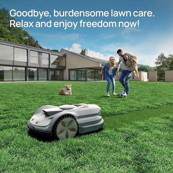 Sunseeker X7 Wireless Robot Lawn Mower 0.75 Acre/ 32,000Sq. Ft, with Smart APP Control, Vision AI System & RTK, Path Planning, Adaptive Floating Cut Height up to 4", Included a Set of Blades.
