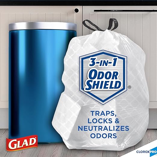 CloroxPro Glad ForceFlex 13 Gallon Tall Kitchen Drawstring Trash Bags, 100 Count and Pine-Sol Multi-Surface, All-Purpose Cleaner, 2x Concentrated Formula, Lemon Fresh, 80 Fl Oz (Package May Vary)