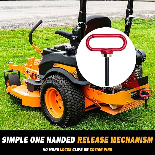 Magnetic Hitch Pin, Lawn Mower Trailer Hitch Pins 1/2 Inch - Strong Heavy Duty Magnet Trailer Gate Pin for Mowers, Lawn Tractors, Towing Cargo, ATV - Simple One Handed Hook On & Off（Red）