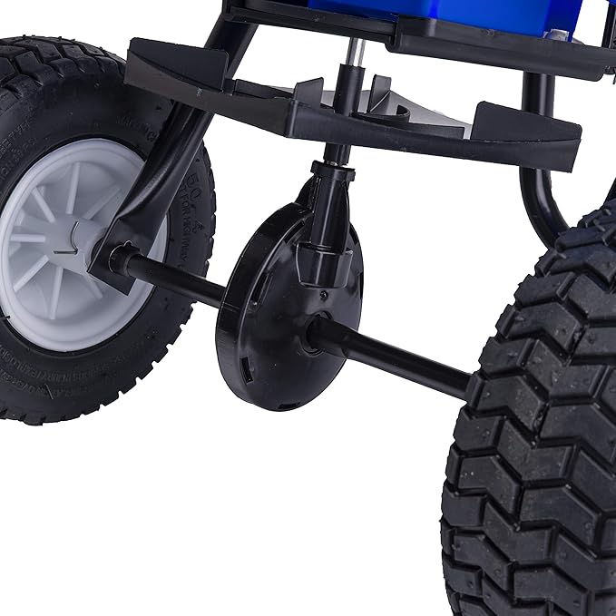 EarthWay Polar Tech 90950 50 LB Professional Ice Melt Broadcast Walk Behind Spreader with 9" Pneumatic Tires, High Output and Solid Linkage Control