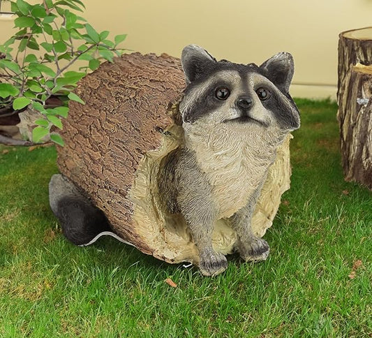 Teaeeno Garden Raccoon Decor Outdoor Animal Statue,Raccoon Decoration Large Lawn Ornament,Garden Animal Rustic Decor,Outdoor Decor Yard Lawn Home Decoration Yard Art,Outdoor Raccoons Gift
