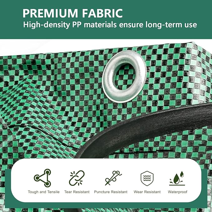 Reusable Yard Waste Bags, 72 Gallon Lawn and Leaf Bags 4 Pack with Reinforced Handles and Gardening Gloves, Heavy Duty Standable Garden Waste Bags for Leaves, Grass, Camping, Recycling