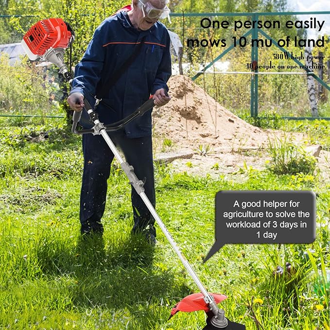 Weed Eater Gas Powered,52cc 2-Stroke Weed Wacker,2 in 1 Multi-Functional Grass Strimmer Petrol Hedge Trimmer,Gas Powered String Trimmer Brush Cutter for Garden Yard 2.2KW/8500rpm