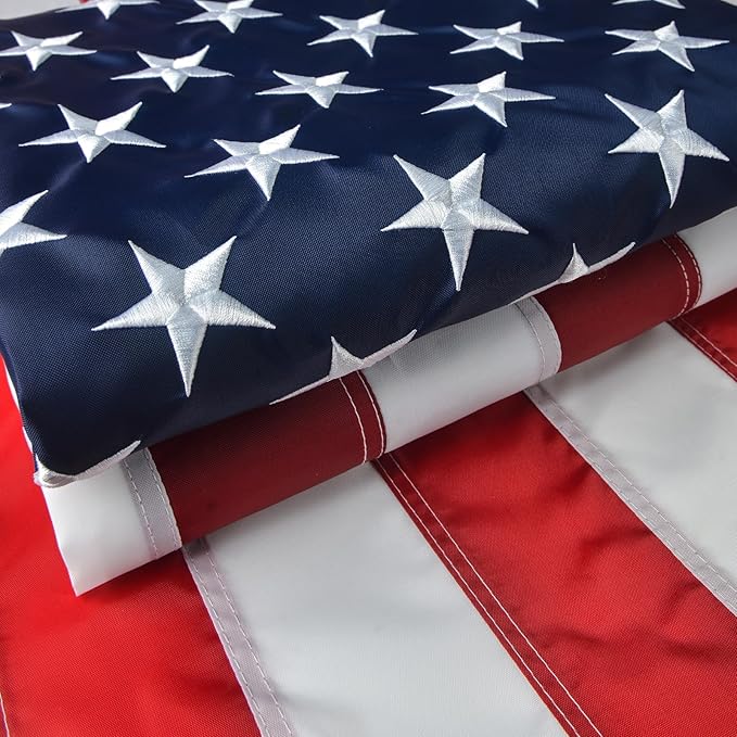 American Flag 2x3 Ft, US Flag/USA Flag with Oxford Polyester Material, Vivid Color, Sewn Stripes, Brass Grommets, Embroidered Stars, Perfect for Indoor/Outdoor Use