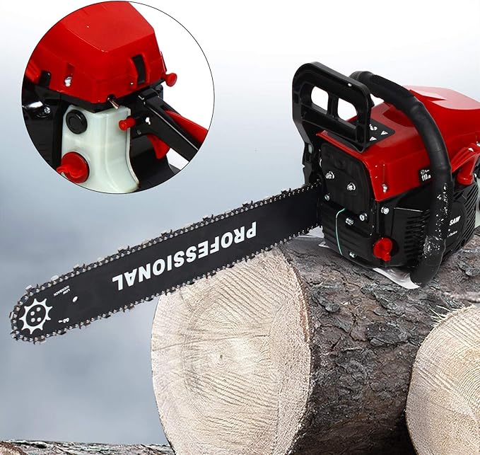 20" Gas Chainsaw 2 Stroke Gas Power Chain Saw 62CC Handheld Cordless Petrol Gasoline Chain Saw Chainsaw for Farm Garden Ranch Trees Wood Cutting