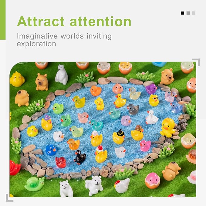 Miniature Small Animal Figurines, 76 Pieces of Mini Resin Animals, Cute Animal Decoration Ornaments, Miniature Landscape Ornament Sets, Fairy Garden
