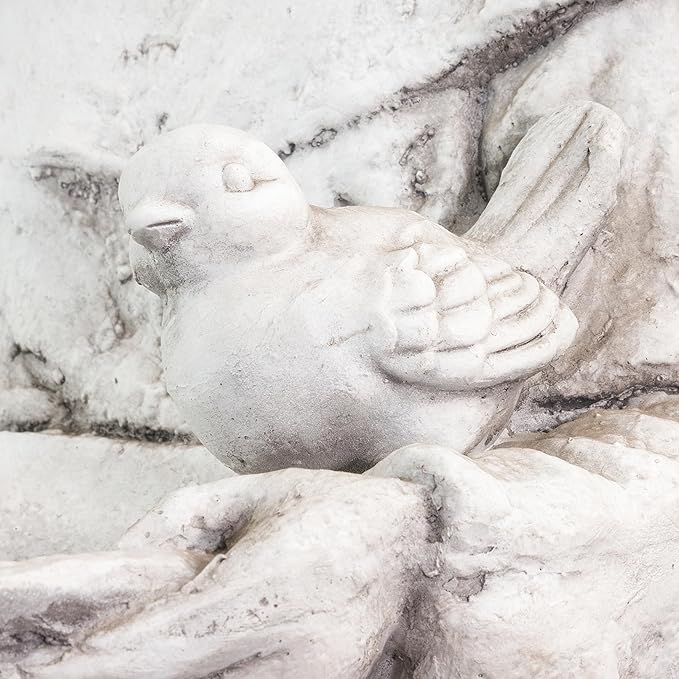 Alpine Corporation 45" Tall Outdoor Saint Francis Birdbath Statue Yard Art Decoration, Light Gray