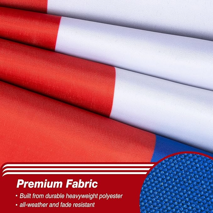 Chile Chilean Flag 3x5 ft Outdoor, Double Sided 3 Ply Heavy Duty Chile National Country Flag, 100% Quality Polyester Chilean Banner with Brass Grommets 4 Rows Stitches