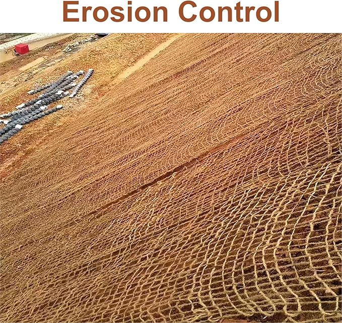 Agfabric Natural Jute Erosion Control, 75yard Jute Netting -48" Wide Soil Saver Mesh Blanket-900 Sq.Ft.Coverage