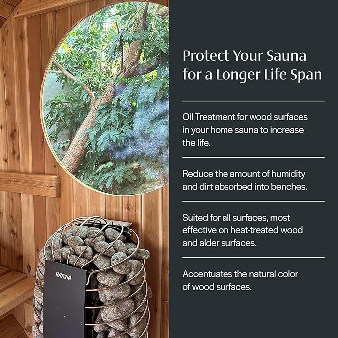 Almost Heaven Saunas Cleaner Care Kit, Includes Natural Wood Cleaner, Paraffin Oil, Gloves, Sponge & Sandpaper, Traditional or Infrared Cleaning & Protection Solutions for Indoor or Outdoor Saunas