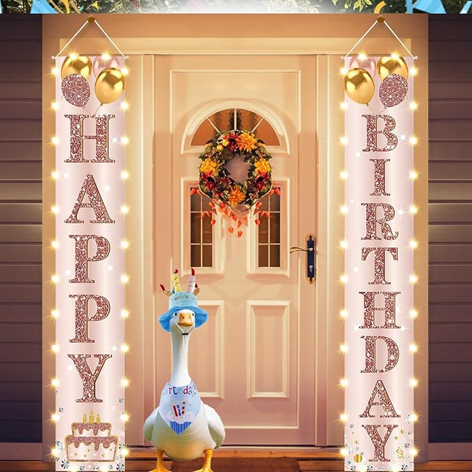 Porch Goose Outfits for 23" Plastic Porch Goose Birthday Outfit Goose Clothes for Cement Goose for Indoor Outdoor Garden Yard Lawn Patio Art Decor(Blue)