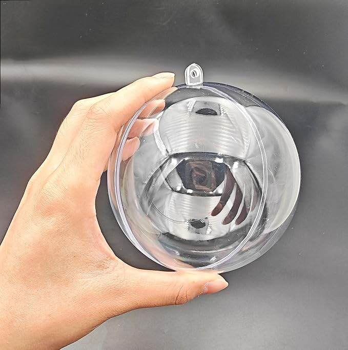 Acrylic Hollow Ball, Clear Plastic Fillable Ornaments Ball, DIY Clear Plastic Balls for New Years Present,Xmas Tree,Home Decoration,Wedding,Party (10cm/3.94inch,10PCS)