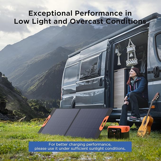 110 Watt Portable Solar Panel,Gifts for Men,18.6V Foldable Solar Panel Charger for Power Station 23.5% High Efficiency IP67 Waterproof 2 Kickstands for Camping RV Offgrid Living