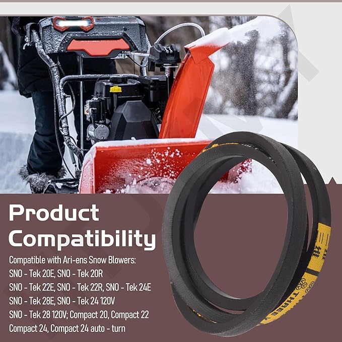 07200603 Wheel Drive V- Belt Compatible with Ari-ens Classic 24 E, Compact 20/22/24, SNO-Tek 24 120V/28 120V, ST24LE Snow Blower