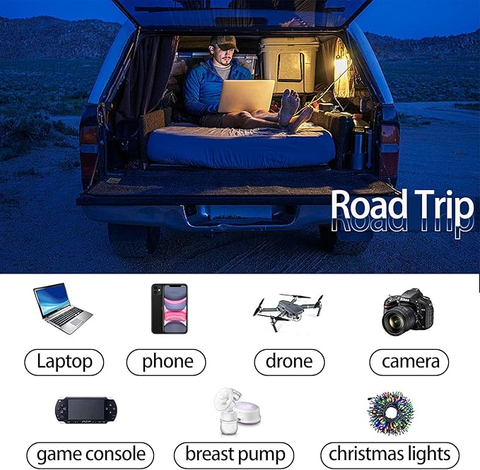 YSOLX 500W Power Inverter 12V to 110V for Vehicles with Dual Fast Charging 24W USB and 2 AC Outlets, Ideal for Road Trips, Camping, and Vehicle Power Needs