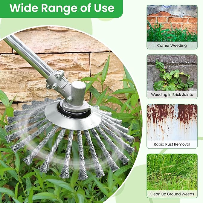 10 Inch Indestructible Trimmer Weed Eater Head，Steel Wire Grass Trimmer Head for Edger Lawn Tool，Trimmer Head Weed Wacker Attachments，String Trimmer Head Weed Eater Ettachment