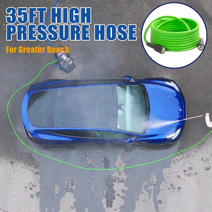 TOOLCY Gas Pressure Washer 3400 PSI & 2.8 GPM, High-Performance 212cc Engine, Reinforced Pump, 35FT Extended Power Hose, Kink-Less Swivel Gun with & 5 Nozzles, for Cars/Fences/Driveways/Homes/Patios