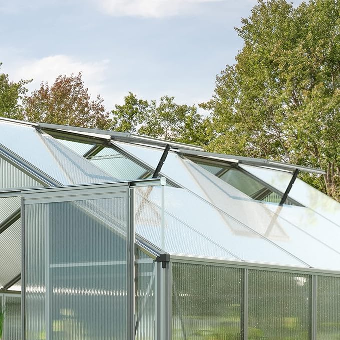 Greenhouse Topas 7 Aluminum Frame 7.4 x 14.7 ft with Approx. 6 mm Polycarbonate Panels