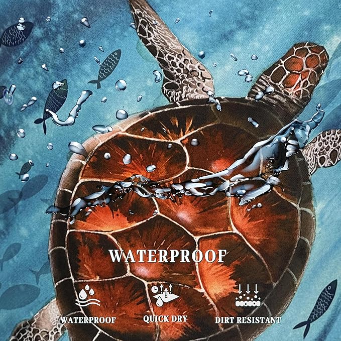 Sea Turtle Laundry Basket Foldable With Handles Watercolor Turtles Tote Bag Oxford Cloth Colorful Animal Laundry Hamper Clothes Toy Storage Bucket For Bathroom/Laundry/Bedroom 18.9"x 16.5 "