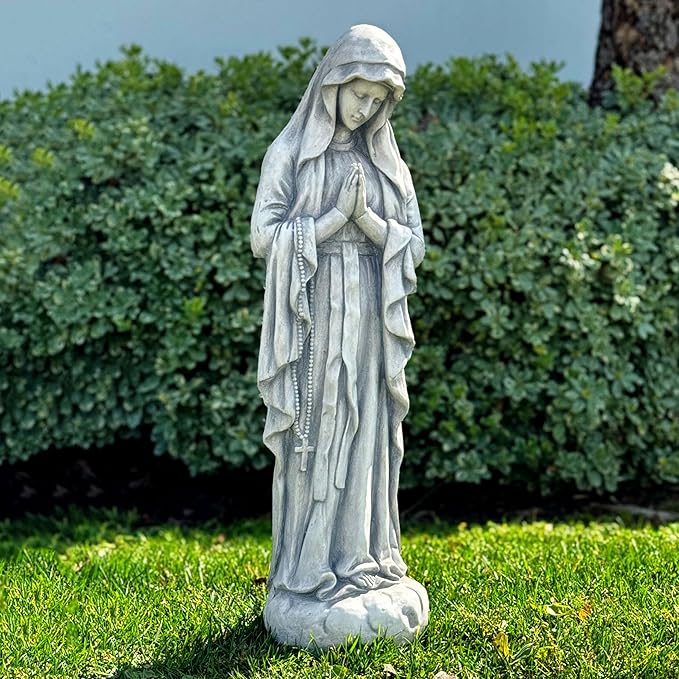 Galt International Virgin Mary Praying Blessed Mother Garden Statue 32" Religious Resin Statue Holy Queen of Heaven
