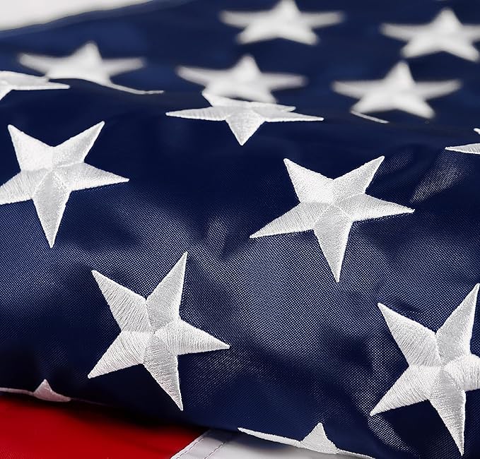 American Flag 2x3 ft Pole Sleeve Style: Longest Lasting US Sleeved Flag Made from Nylon, Embroidered Stars, Sewn Stripes, UV Protection Perfect for Outdoors! USA Flag