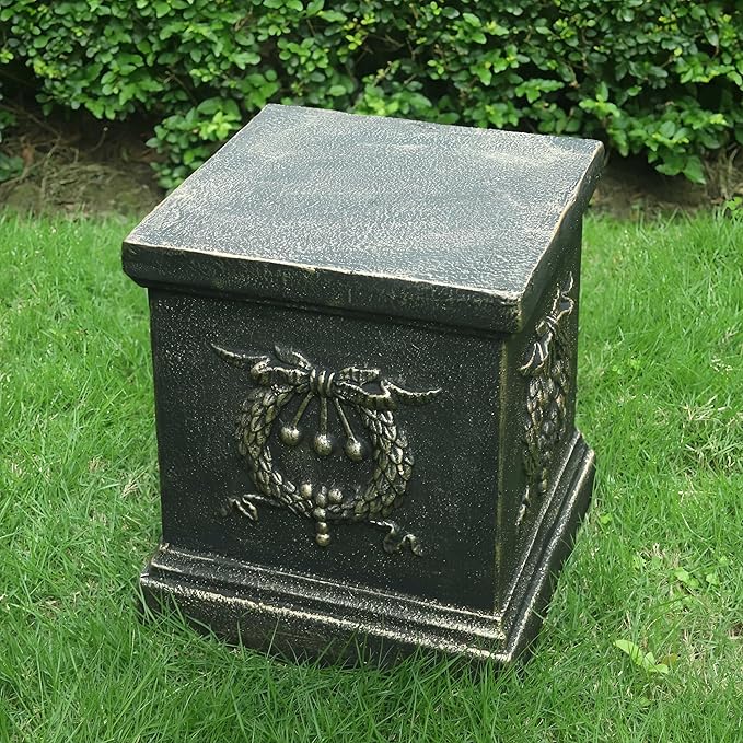 Garden Ear of Wheat Pedestal Statue Outdoor Base Decorative Sculpture Garden Flower Pot Side Table Yard Patio Deck Home Hallway Sculpture