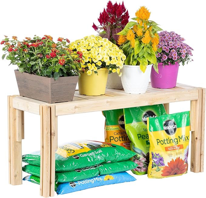 Greenes Fence Cedar Storage Shelf, 44 in. x 16 in. x 20 in. - Made in USA with North American Cedar