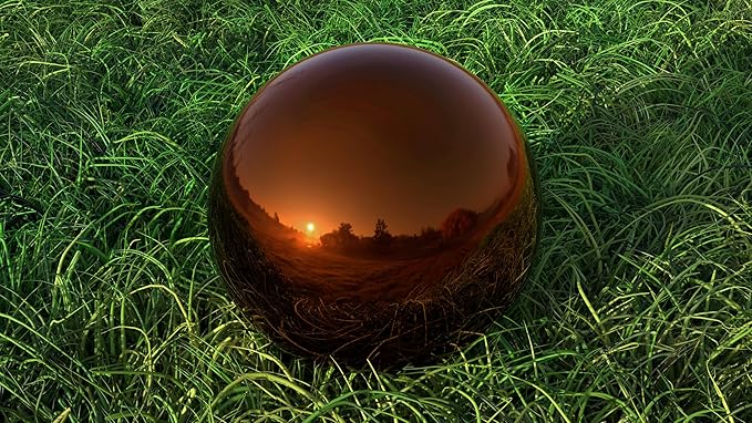Lulu Decor, Copper Stainless Steel Gazing Mirror Ball Size 12, Smooth Shiny Finish Garden Decoration Globe