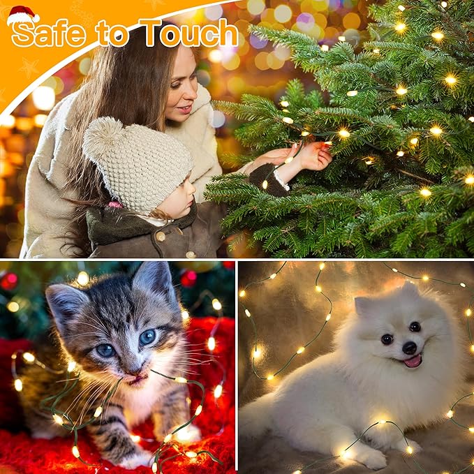 Ollny Christmas Lights 1000 LED 330 FT, IP67 Waterproof Plug in Christmas Tree Lights with Remote, 8 Modes, 3 Timers, Dimmable, House Xmas Indoor Decorations String Light (Warm White)