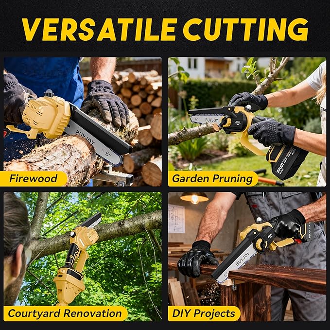 2-in-1 Cordless 6 in Pole Saw for Tree Trimming,15.5 ft Extended Reach Electric Saw with 180° Adjustable Head, Brushless Motor, 2 x 1300 Ah High-Capacity Batteries & Extra Chain