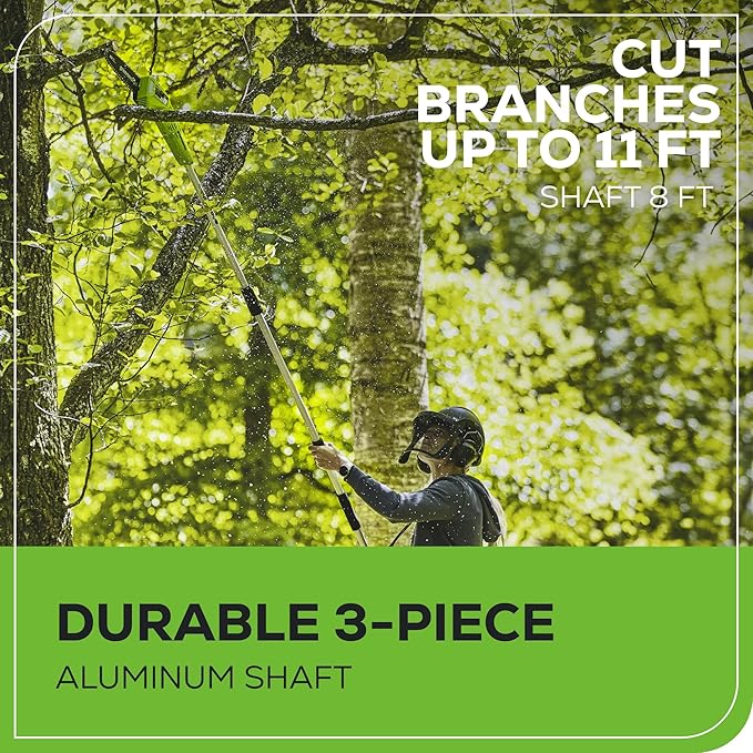 Greenworks 40V 8-Inch Cordless Polesaw, 2.0Ah Battery and Charger Included PS40B210