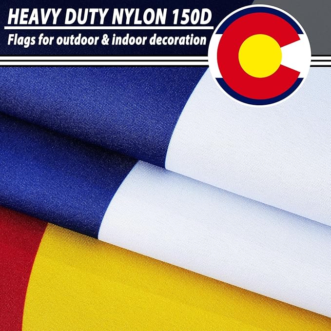 FLAGWIN Colorado Flag 3x5 FT - 3 Ply Double Sided Polyester Flag with Brass Grommets - Vivid Color and Fade Proof State of Colorado Flags 3x5 Outdoor
