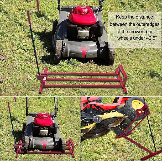 Lawn Mower Lift Jack-890 Lbs Capacity Lifting Platform Telescopic Maintenance Jack Tools Repair Bracket for Garden Tractors and Riding Lawn Mowers with Manual Handle & Power Tool Extension Handle