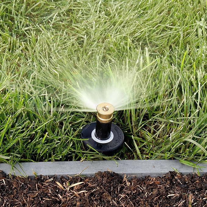 Orbit 80328 Professional Pressure-Regulating Pop-Up Spray Head Sprinkler with Brass Nozzle, 4" Quarter Spray