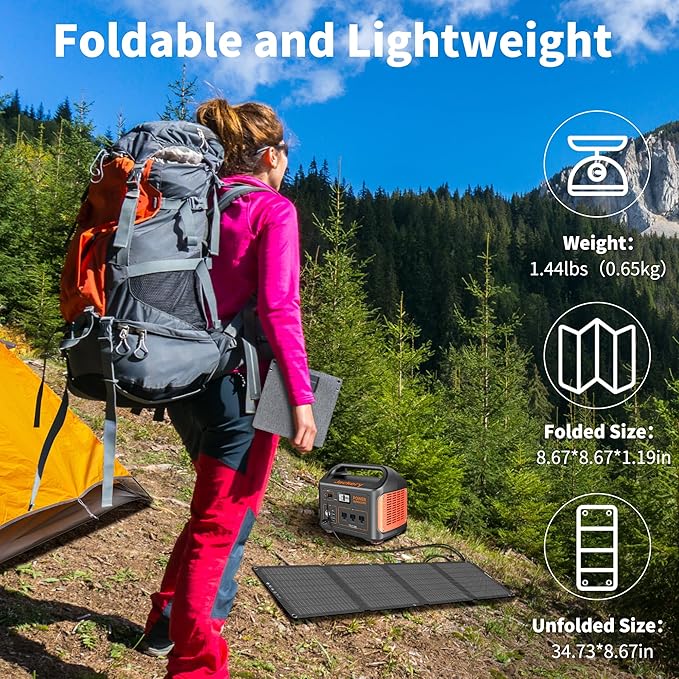 Portable Solar Panels 30W Foldable Solar Panels Charger ETFE Solar Panel with DC USB-C and USB-A IP68 Waterproof for Small Power Station Mobile Phones RV Travel Outdoor Camping