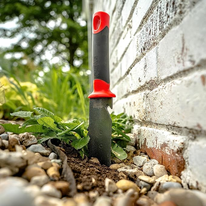 Radius Garden 23311 Root Slayer Perennial Shovel, Red & 16211 Root Slayer Soil Knife, Red