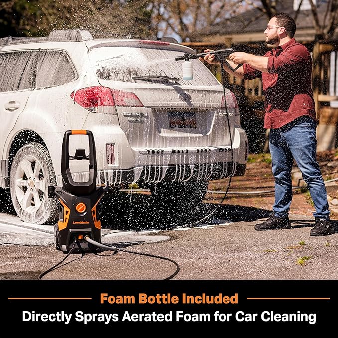 LawnMaster Electric Pressure Washer with Detergent Bottle