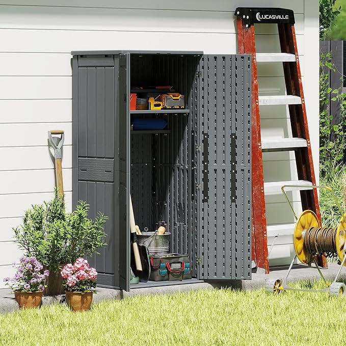 Heavy Duty Tall Storage Cabinet Outdoor Weatherproof, 28 Cuft Garage Storage Cabinet with 4 Adjustable Shelves, Lockable Kitchen Pantry Closer Organizer, 31Wx23Lx66H, Sage Grey