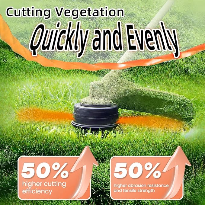 4-Pack 095 Trimmer Line Heavy Duty, Professional Twisted Weed Wacker String for Gas and Electric Grass Trimmer and Brushcutters, Pre-Cut Dual Color 3-section Fast-positioning Twisted Trimmer Line 14FT